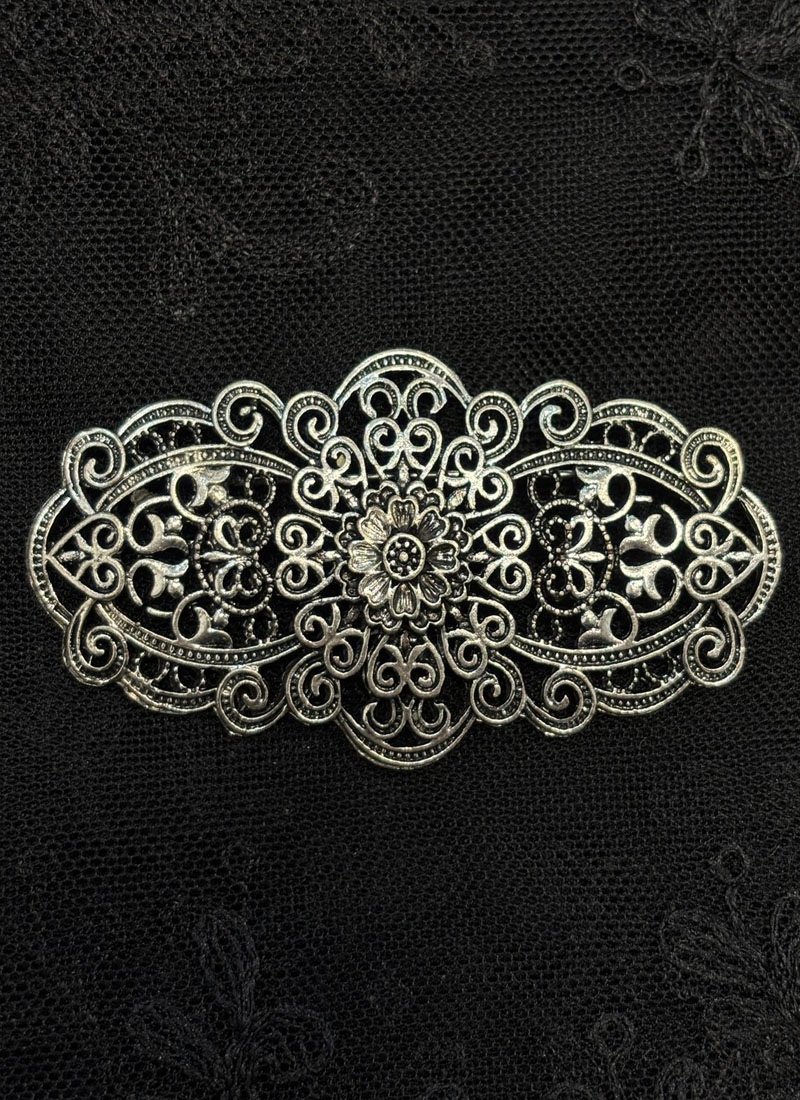 Broche plateado envejecido 780