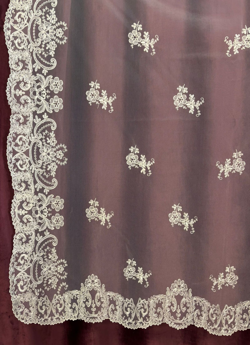 Mantilla Premium Bordada Maquina 0014 Beige