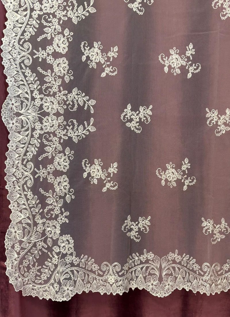 Mantilla Premium Bordada Maquina 0013 Beige